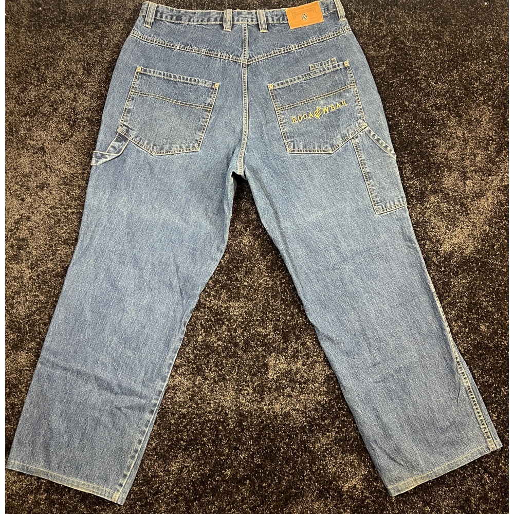 Rocawear Jeans Mens Blue Carpenter Denim Hip Hop Baggy Casual 40x31